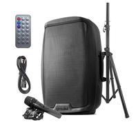 Gemini Sound As-2115Bt-Pk Party Bluetooth 15" Inch Woofer 2000W Watts Active Pa System Dj Bluetooth Speakers With Speaker Stand, Microphone/USB Sd Card, Xlr Inputs, Tws