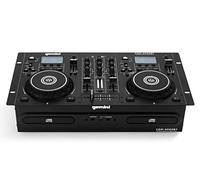 Gemini Sound Cdm-4000Bt Stand Alone Bluetooth Streaming Professional Dj Dual Deck Media Player Mixer Cd/Cdr USB Playback 2 Band EQualizer Manual Looping Sensitive Jog Wheels, Xlr Output, Anti-Shock