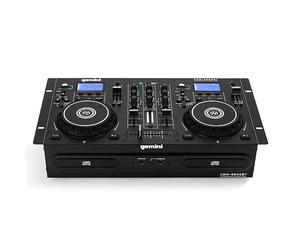 Gemini Sound Cdm-4000Bt Stand Alone Bluetooth Streaming Professional Dj Dual Deck Media Player Mixer Cd/Cdr USB Playback 2 Band EQualizer Manual Looping Sensitive Jog Wheels, Xlr Output, Anti-Shock