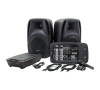 Gemini Sound Es-210Mxblu Professional Audio Bluetooth Pa System With Two 10" Woofer Speakers And Microphone Included, Detachable 8 Channel Mixer, 4 Line/Mic Inputs, Sd, USB
