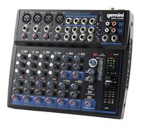 Gemini Sound Gem-12USB - Compact 12 Channel Analogue Mixer Including 4 Mic Channels, 3 Band EQ, USB Playback From USB Stick, And Bluetooth Streaming
