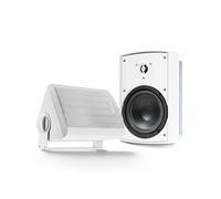 Gemini Sound GHSI-W400BT 4"" Outdoor Bluetooth Speakers - Wired Powered IP44 Waterproof Wall Mount Pair, Rust-Proof Aluminum Grills, Expandable to 16 Speakers, Compact Full-Range Stereo (White)