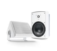 Gemini Sound GHSI-W650BT 6.5" Outdoor Bluetooth Speakers - Wired Powered IP44 Waterproof Wall Mount Pair for Patios, Rust-Proof Aluminum Grills, Expandable to 16 Speakers, Immersive Sound (White)