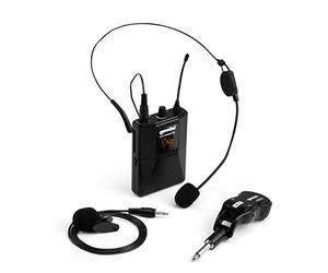 Gemini Sound GMU-HSL100 Professional Wireless Headset and Lavalier Microphone System with Rechargeable Receiver, Instant Plug & Play Connectivity for DJs, Singers, Public Speakers with Body Pack
