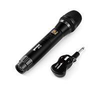 Gemini Sound GMU-M100 Professional Plug & Play Wireless Rechargeable UHF Handheld Microphone with Cordless Self Powered 1/4 Inch Jack Receiver for Mixer or PA Speaker - Karaoke and Live Performance