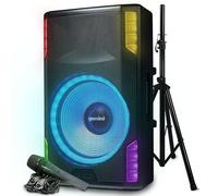 Gemini Sound GSP-L5500PK 15" 2200W Bluetooth PA Speaker with Microphone, Stand, TWS Pairing, LED Party Lights, 3-Channel Mixer - Ideal for DJs, Events, and Parties