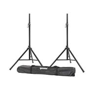 Gemini ST-PACK 2 Pack Tripod Speaker Stands - Carrying Case - Steel (Black)