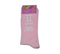 Gemini Star Sign Socks - Pink - Women's Birthday (May 21 - June 20) - Cotton Blend - One Size - Ladies Socks