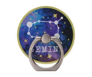 Gemini Star Sign Zodiac Phone Ring Holder Grip Finger 360 Mount Stand Mobile Universal Loop for All Smartphones