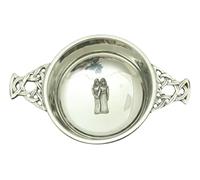 Gemini The Twins Chrome Plated Steel Quaich Bowl Scottish Quaich 149