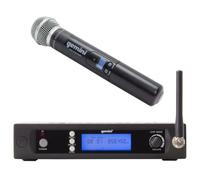 Gemini UHF-6200M Professional Audio Dual Channel Wireless Microphone System with 2 Handheld Microphones, Multi-Selectable Frequencies, LCD Display, 240ft Range (Single Microphone)