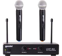 Gemini UHF-02 S34 Wireless Microphone System - Channels 3 & 4 - Versatile Cordless Mics for Podcasting and Events