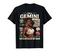 Gemini Woman Zodiac Funny Birthday Black Queen Crazy Value Graphic T-Shirt