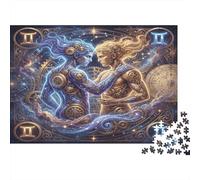 Gemini Zodiac 1000 Piece Jigsaw Puzzle,Adults & Kids 14+,Impossible Challenge,Gift Idea Steampunk,Home Wall Decor,Premium Cardboard,Educational Toy,Stress Relief 70x50cm