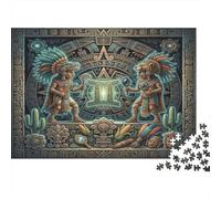 Gemini Zodiac 1000 Piece Jigsaw Puzzle,Premium Cardboard,Gift Idea,Stress Relief Aztec Art,Impossible Challenge,Educational Toy,Home Wall Decor,Adults & Kids 14+ 38x26cm