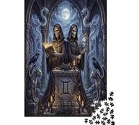 Gemini Zodiac 1000 Piece Jigsaw Puzzle,Premium Cardboard,Gift Idea,Stress Relief Mysterious Gothic,Impossible Challenge,Educational Toy,Home Wall Decor,Adults & Kids 14+ 70x50cm
