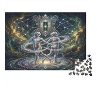 Gemini Zodiac 1000 Piece Jigsaw Puzzle,Premium Cardboard,Stress Relief,Whimsical Challenge Celestial,Educational Toy,Home Wall Decor,Gift Idea,Adults & Kids 14+ 38x26cm