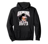 Gemini Zodiac 1973 Afro B-Day Queen Pullover Hoodie
