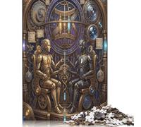 Gemini Zodiac 500 Piece Wooden Jigsaw Puzzle,Wood,Impossible Challenge,Educational Toy Steampunk,Home Wall Decor,Gift Idea,Adults & Kids 14+,Stress Relief (52x38cm)