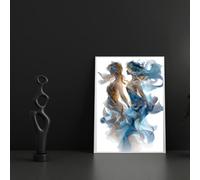 Gemini Zodiac Art Print A4 - Glossy Celestial Twin Silhouettes - Astrology Wall Decor - 8 Designs Available - Spiritual Cosmic Poster - No Frame Included (Design 5)