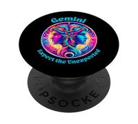 Gemini Zodiac Astrology Twins Expect the Unexpected Sign PopSockets Adhesive PopGrip