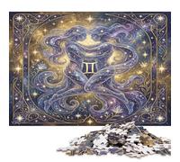 Gemini Zodiac Celestial Wooden Puzzle 300 Pieces, Indoor Brain Teaser