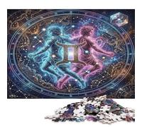 Gemini Zodiac Celestial Wooden Puzzle 500 Pieces, Weekend Puzzle Gift