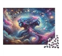 Gemini Zodiac Jigsaw Puzzle 1000 Piece Jigsaw Puzzle Puzzle Game for Family Cosmic Fantasy Art 1000 Pieces Paper for Adults 70x50cm/1000pcs