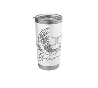 Gemini Zodiac Moon Floral Celestial Astrology Graphic Stainless Steel Insulated Tumbler
