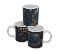 Gemini Zodiac Mug - May 21 to June 20 Constellation & Twins Design, Navy-Gold Astrology Coffee Cup, 11 oz Ceramic Birthday Gift for Star Sign Lovers, Dishwasher & Microwave Safe