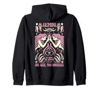Gemini Zodiac One Gaze Two Universes Astrology Art Zip Hoodie