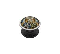 Gemini Zodiac Twins Mosaic Emblem PopSockets Adhesive PopGrip