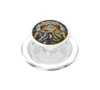 Gemini Zodiac Twins Mosaic Emblem PopSockets PopGrip for MagSafe