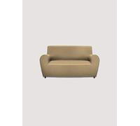 GEMITEX 2 SEATER SOFA COVER, Taupe, in Bi-Elastic Fabric, Solid Colour, Made in Italy, Polyester