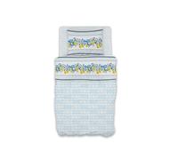 GEMITEX Bed Set, 100% Cotton, Breathable, Free of Harmful Substances, Certified Quality Standard 100 by Oeko-TEX Confidence in Textiles, Single, G23/Sky, Designed in Italy, G23/Light Blue
