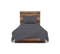 GEMITEX Bed Set Made in Italy in 100% Cotton, Plain Colour, Single, Cotton Line, Grey Colour, with Anti-Pilling and Hypoallergenic Treatment
