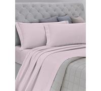 GEMITEX Complete Bed Set Made in Italy Flannelette in 100% Cotton, Enjoy, Plain Pink, with Winter Anti-Pilling Treatment, Warm and Save on Heating!
