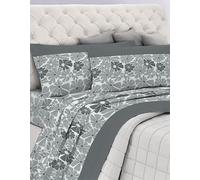 GEMITEX Cotton Bed Set, 100% Breathable Cotton Free of Harmful Substances, Certified Quality Standard 100 by OEKO-TEX Confidence in Textile, Double Bed, G25/Grey, Designed in Italy