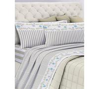 GEMITEX Cotton Bed Set, 100% Breathable Cotton Free of Harmful Substances, Certified Quality Standard 100 by OEKO-TEX Confidence in Textile, Double Bed, G26/Taupe, Designed in Italy