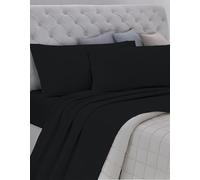 GEMITEX Cotton Bed Set, 100% Cotton, Breathable, Free of Harmful Substances, Certified Quality Standard 100 by OEKO-TEX "Confidence in Textile", Double Size, Black Colour, Designed in Italy