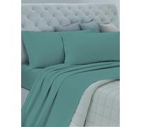 GEMITEX Cotton Bed Set, 100% Cotton, Breathable, Free of Harmful Substances, Certified Quality Standard 100 by OEKO-TEX "Confidence in Textile", Double Size, Green Colour, Designed in Italy