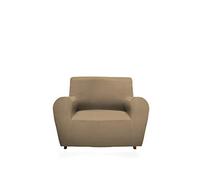 GEMITEX Magic Quilt in Plain Fabric and Elasticated Polyester Taupe Armchair with Backrest up to 120 cm