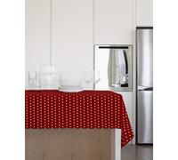GEMITEX Plush Tablecloth Plus 140 x 140 cm PVC Polka Dot Red Made in Italy