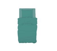 GEMITEX Single Bed Sheet Set, 100% Cotton, Green, Plain Colour, Anti-pilling and Hypoallergenic, Made in Italy Design, Includes Top Sheet 150 x 280 cm, Fitted Bottom 90 x 190 cm, 1 Pillowcase
