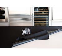 GEMITEX Table Protector Made in Italy Anti-Slip, Shockproof, Double-Sided Black/Black, Round 140, Furnishes and Protects Your Table from Shocks, Scratches and Liquids, Finished with Overlock Edge