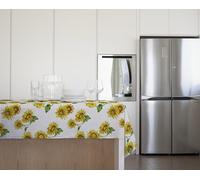 GEMITEX Tradition Tablecloth Oilcloth Waterproof and Stain Resistant Decoration 4130 Sunflowers Tuscany, Ideal for Square and Round Tables for 4 People, 140 x 140 cm, Made in Italy, Finished with