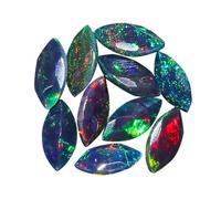 Gemkora 10pcs Black Opal Brilliant Cut Gemstone Crystals, Wholesale Bulk Lot, Wire Wrapping, Natural Stones, Jewelry Making Supplies, DIY, Décor, Gem Collection 6.0x3.0mm, Marquise