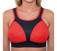 Gemm Ladies Plus Size Sports Bra for Women High Impact No Bounce Non Wired Large Busts Including Free Bra Extender Gym Exercise Yoga Running Athletic Workout Sportswear (38 F, Black & Red)