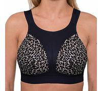 Gemm Ladies Plus Size Sports Bra for Women High Impact No Bounce Non Wired Large Busts Including Free Bra Extender Gym Exercise Yoga Running Athletic Workout Sportswear (46 DD, Animal Print)