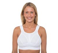 Gemm Ladies White Sports Bra High Impact Non Wired Plus Size Large Bosom with Extender (38C)